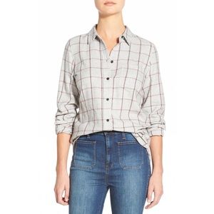 Madewell Slim Boyshirt Slater Plaid Wool Blend